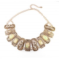 Odyssey Glam Opal GemStone Bib Necklace